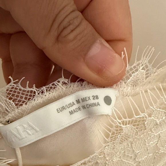 Zara Cream Lace Detail Slip Dress - Picture 4 of 4